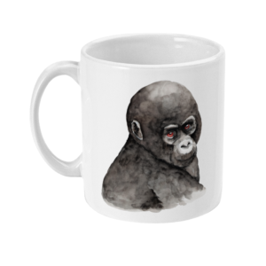 11oz Mug with Baby Gorilla Artwork