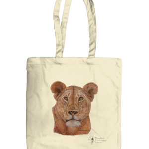 EarthAware Organic Spring Tote with Lioness Artwork