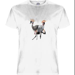 Men’s/Unisex T-shirt with Crowned Crane Artwork